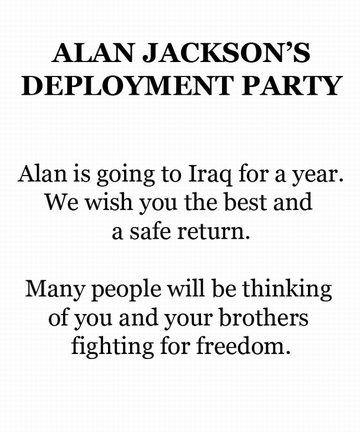 Alan`s Deployment Party