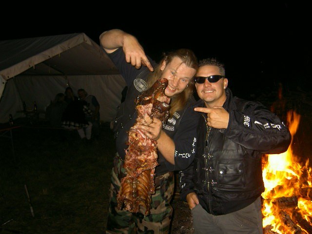 they bring the rest of the suckling pig to their brothers ;-)