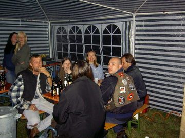 the crew with friends