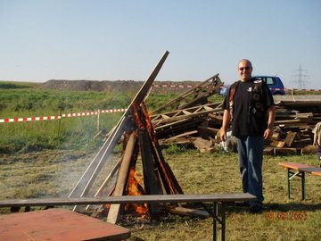martin on the fireplace