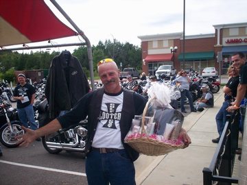 Tony and his Mary Kay Love Basket Prize ;)